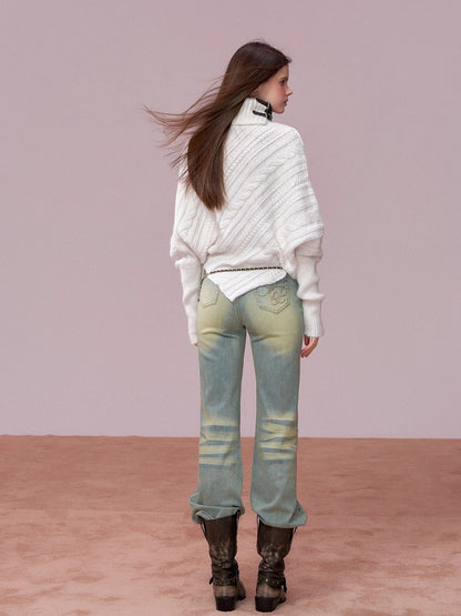 Oversized Cowl Neck Cape Sweater