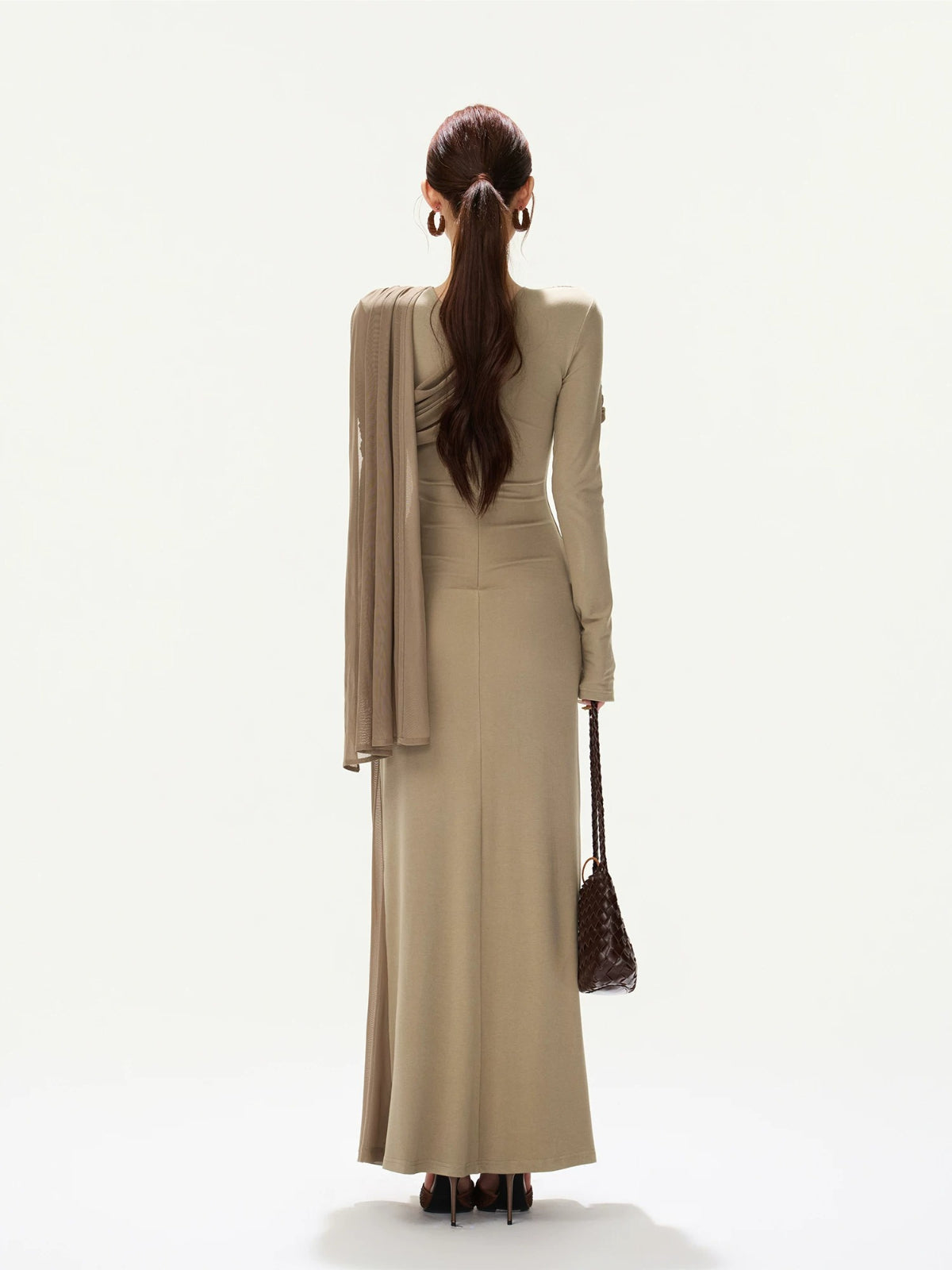 Shoulder Ribbon Knit Dress
