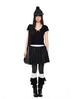 Bow Knit Short Sleeve Top