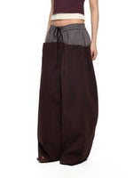 Plaid Drawstring Wide Leg Pants