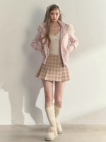 Vintage Wrap Plaid Pleated Skirt