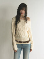 Off Shoulder Knit Sweater