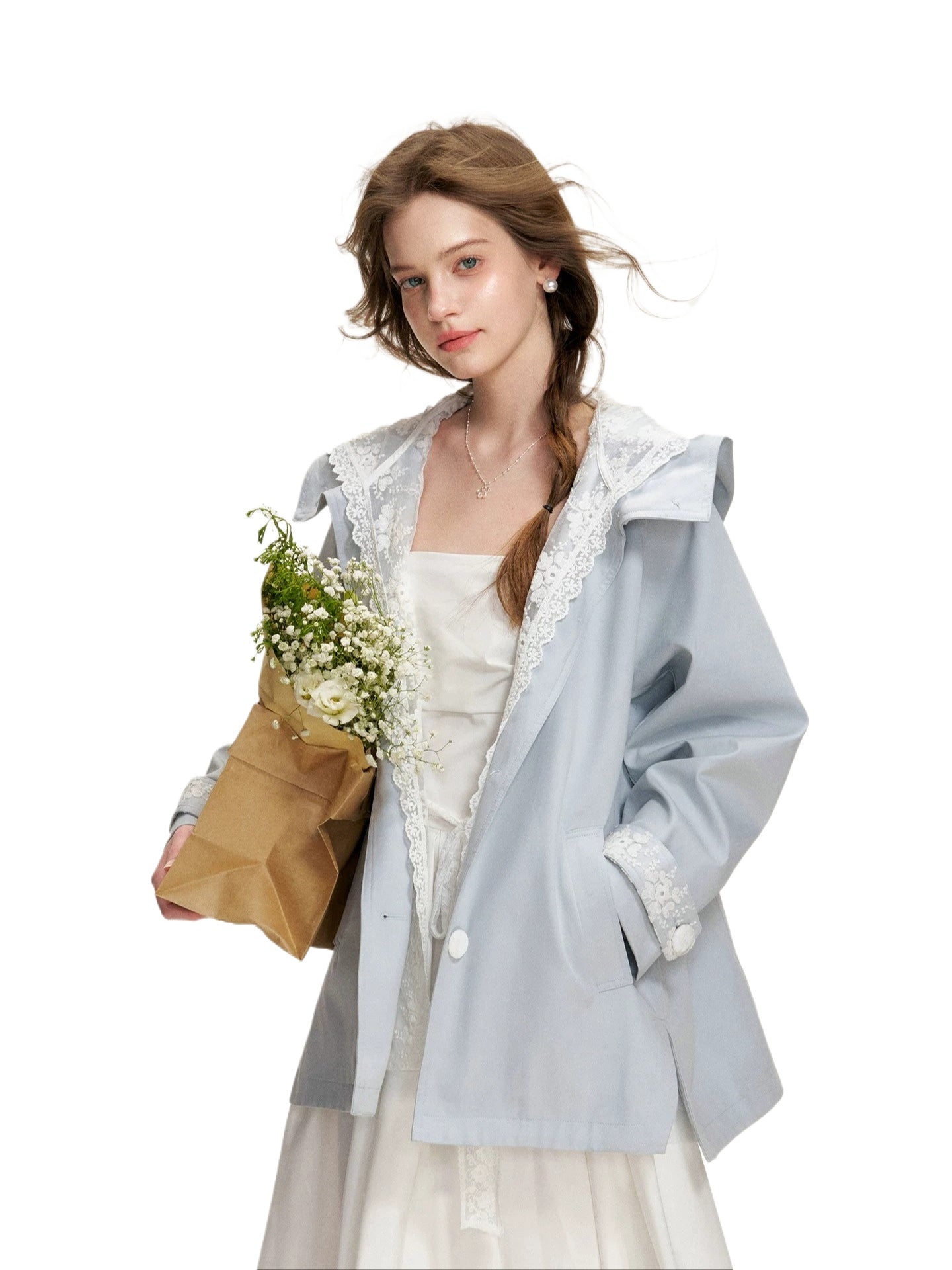 Lace Hooded Windbreaker