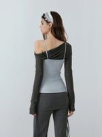 Lace Contrast Layered Top