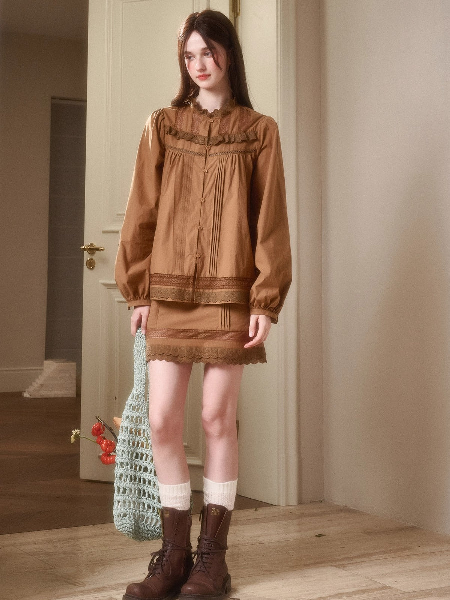 Cosagach Little World Cotton Shirt & Skirt Set