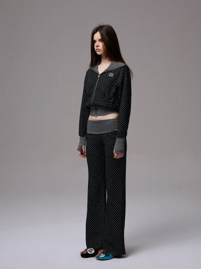Polka Dot Stripe Double-Sided Tank Top &amp; Pants Set