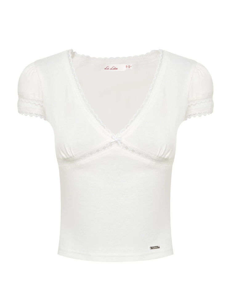 Lace V Neck Tee