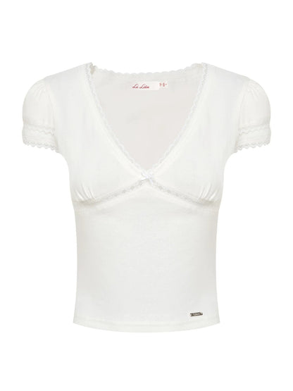 Lace V Neck Tee