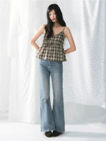 Lace Plaid Camisole Top