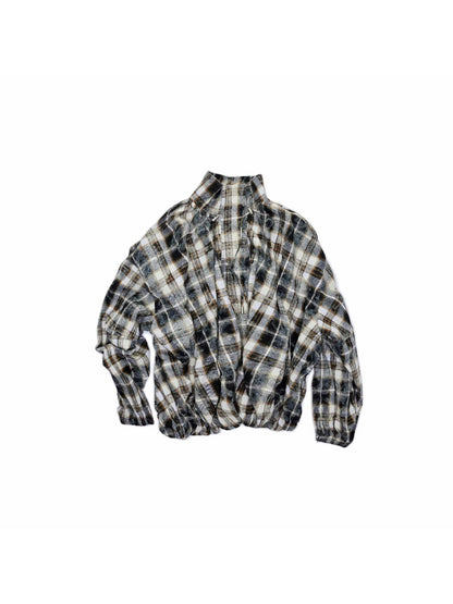 Plaid Crinkle Bubble Jacket