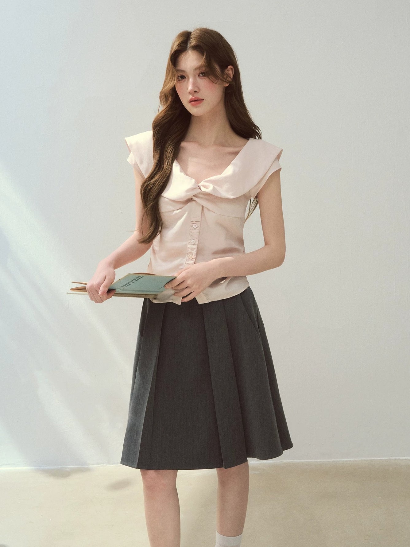 Pink Lyocell Twist Blouse
