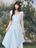 Asymmetrical Square-neck Dress