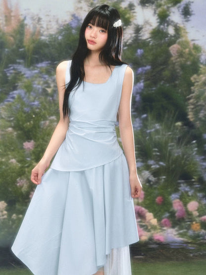 Asymmetrical Square-neck Dress