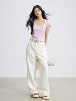 U-Neck Slim Basic Tee