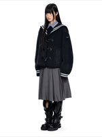 Navy Collar Toggle Jacket