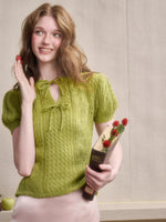 Mohair Wool Openwork Knit Sweater
