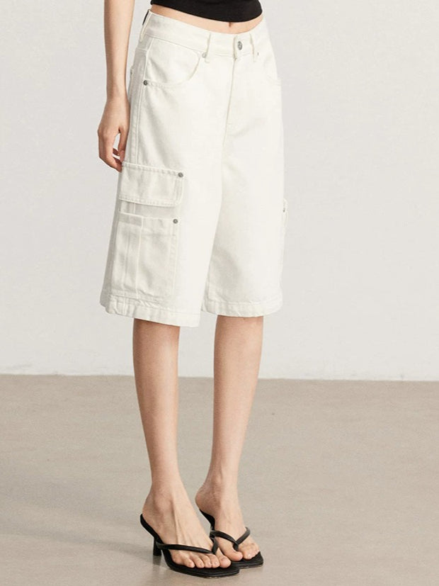 Cargo Denim Bermuda Shorts