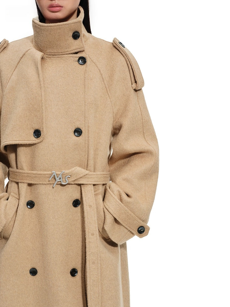 Silk Wool Blend Trench Coat