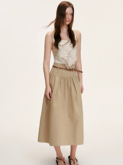 High Waist A Line Skirt