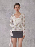 Floral Logo Zip Cardigan