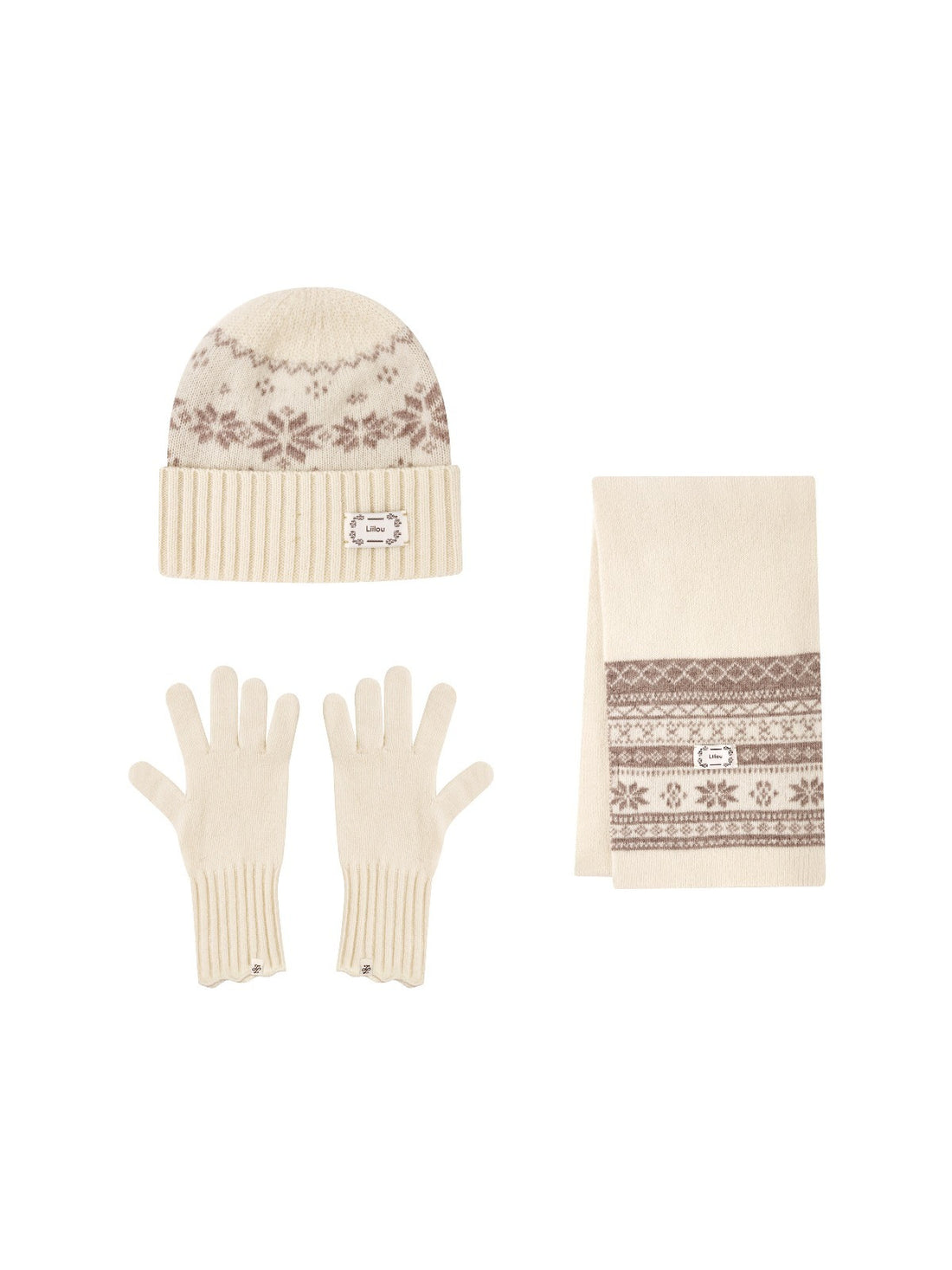 Fair Isle Wool Accessories Set