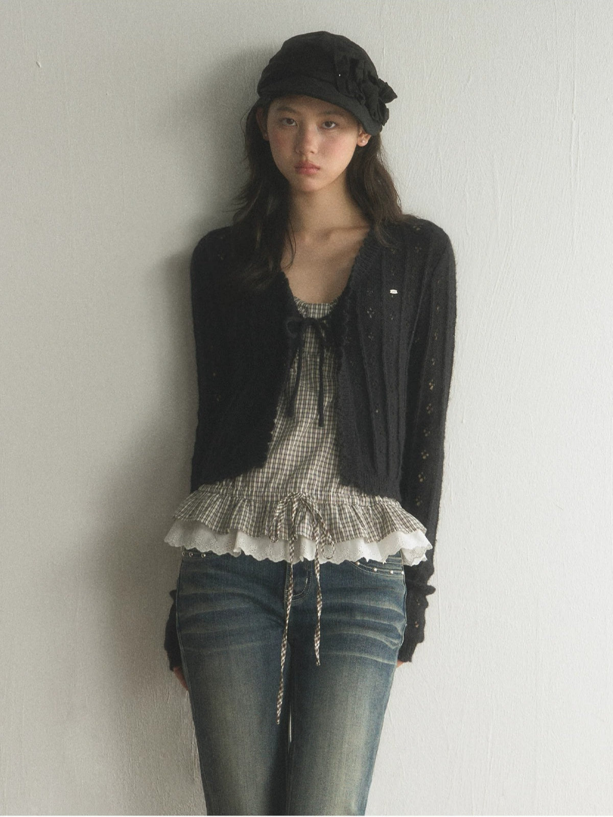 Plaid Ruffle Cami Top