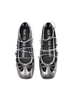 Sheepskin Microfiber Mesh Strap Mary Jane Flats