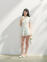 White Cotton Embroidered Shirt & Skirt Set