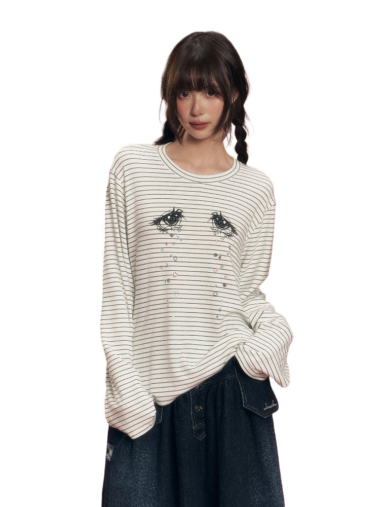 Diamond Tears Striped Tee