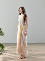 White Floral Halter Maxi Dress