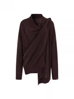 Draped Shawl Knit Sweater