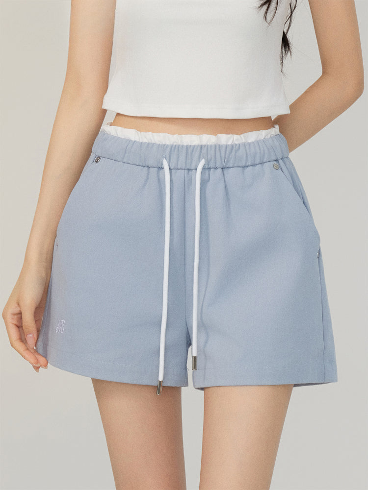 Lace-Trimmed and Tied Shorts