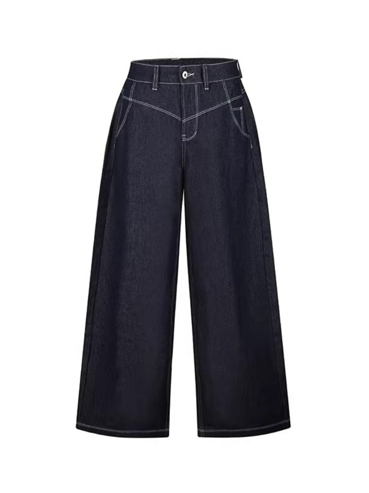 High Waist Raw Denim Jeans