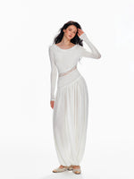 Tencel Wool Lace Waist Knit Dress