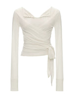 Layered Cross Tie Long Sleeve Top