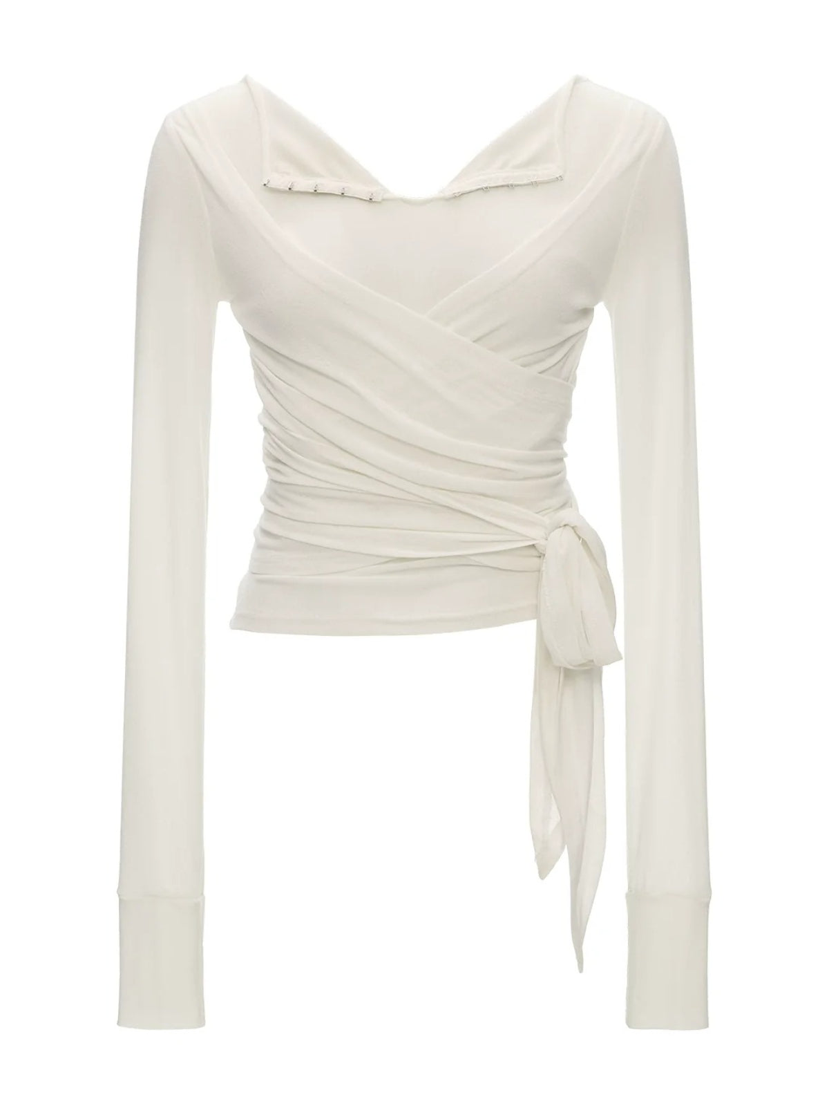 Layered Cross Tie Long Sleeve Top