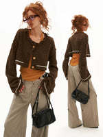 Wool Cropped Bell Sleeve Cardigan