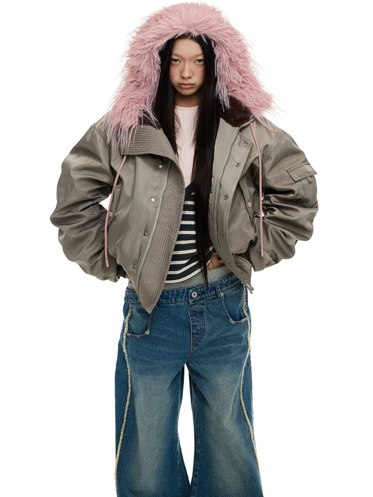 Vintage Hooded Fur Collar Down