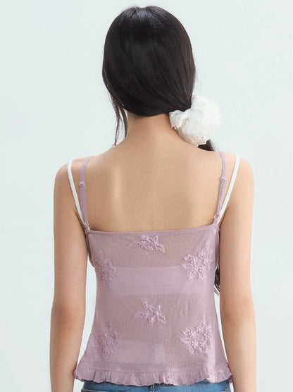 Purple Lace Layered Top Set