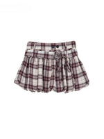 Plaid Design Shirt & Skirt Set