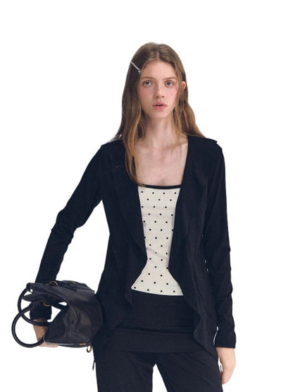 Draped Ruffle Cardigan