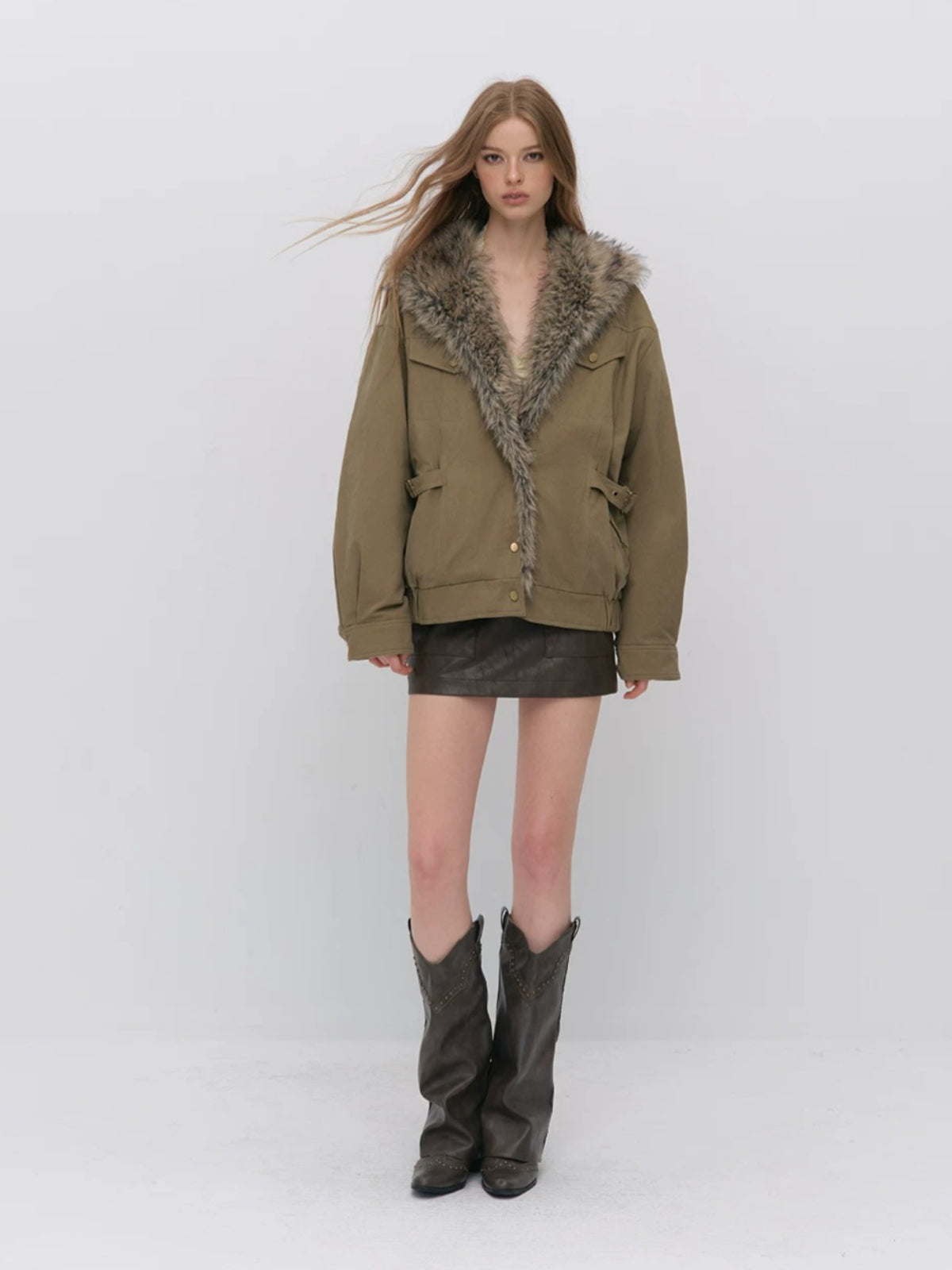 Faux Fur Trimmed Down Jacket