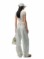 Light Blue Denim Wide-Leg Machete Pants