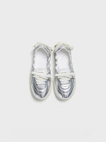 Silvery Ballet Bow Flats