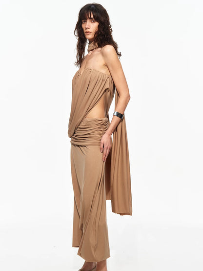 Pleated Bandeau Pants Set