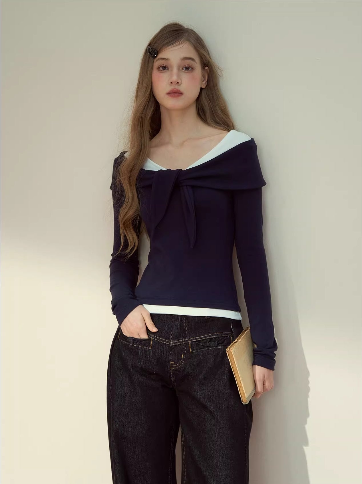 Gray &amp; Navy Blue Modal Two-Piece T-shirt