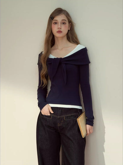 Gray &amp; Navy Blue Modal Two-Piece T-shirt