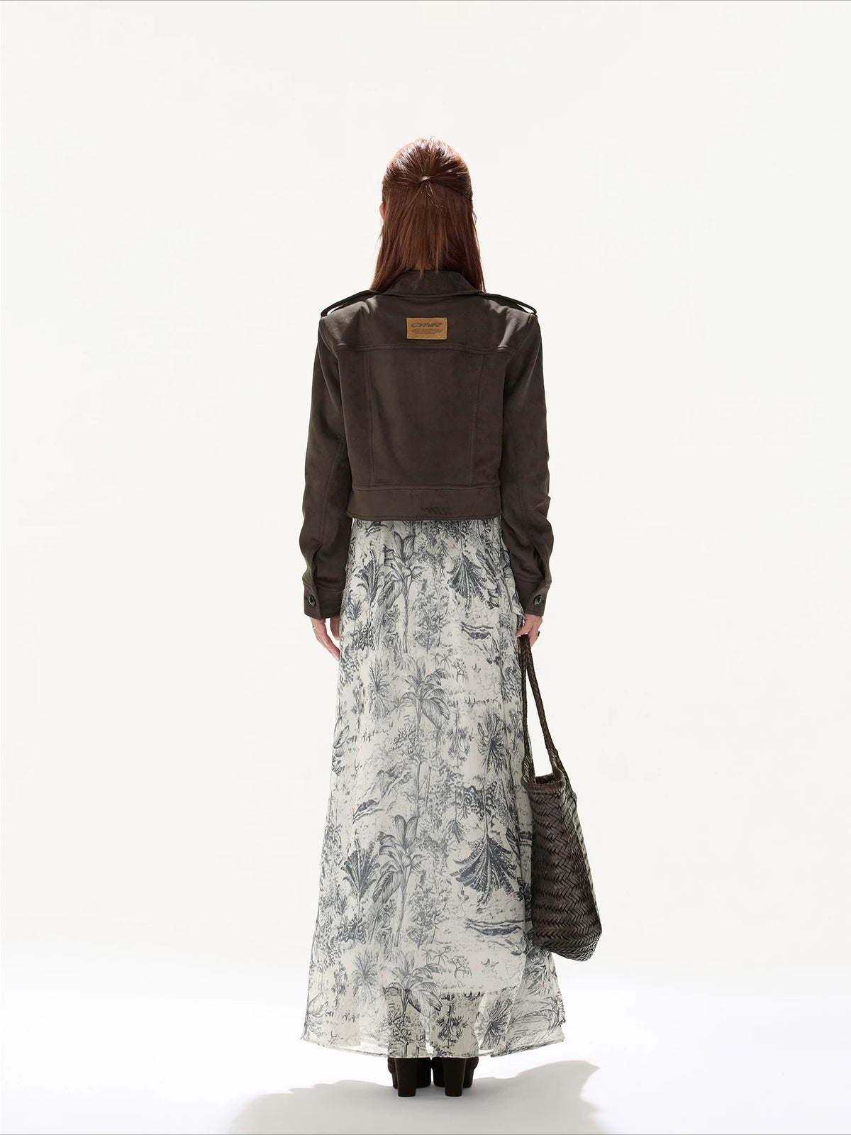 Vintage Suede Collared Cropped Jacket