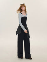 Ballet Contrast U Neck Layered Top