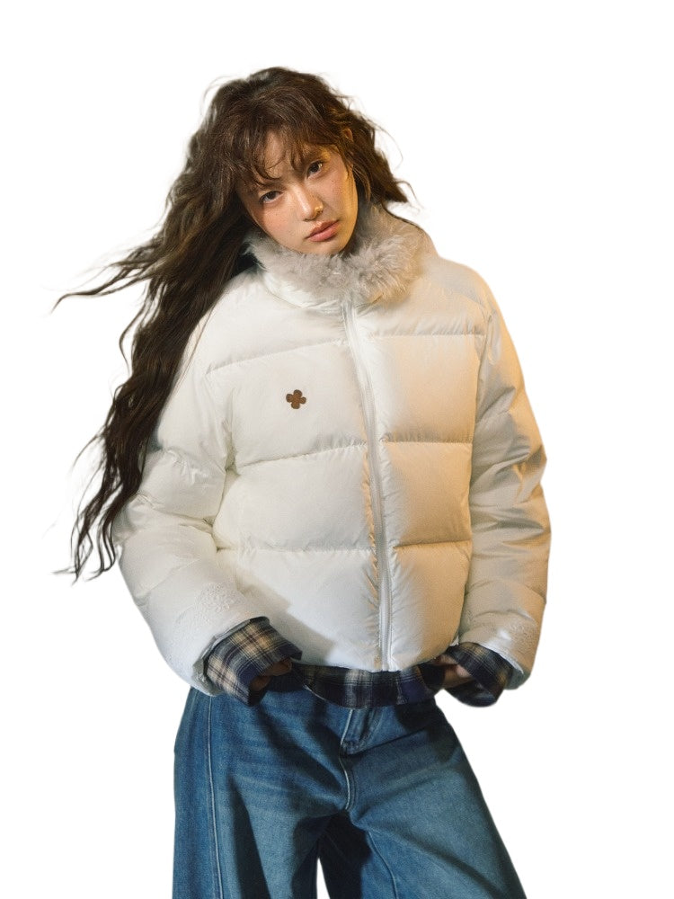 Fur-Trim Short Puffer